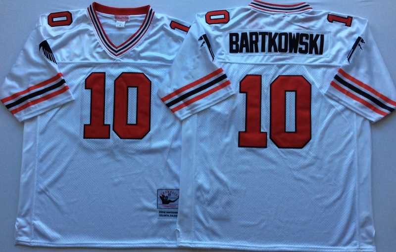 Falcons 10 Steve Bartkowski White M&N Throwback Jersey->nfl m&n throwback->NFL Jersey